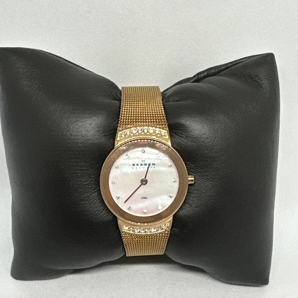 Skagen 812SRR Women's Gold Stainless Steel Mesh Analog Dial Quartz Watch HME712